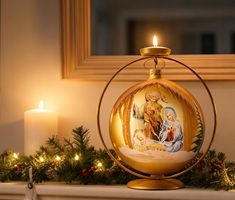 Eksklusiv julekugle i mat guld med detaljer
